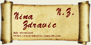 Nina Zdravić vizit kartica
